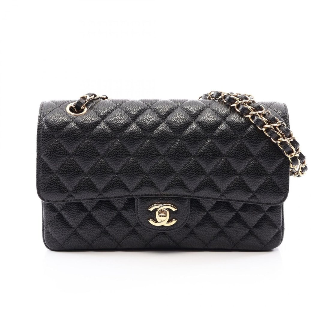 Chanel Matelassé Double Flap Shoulder Bag/Handbag, Calfskin Leather, Women's, Black (1 of 10)