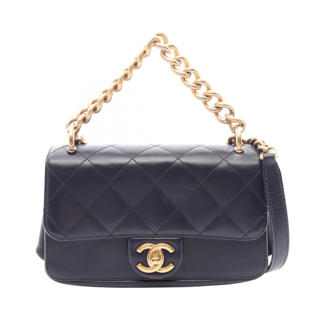 Chanel Matelassé 2-Way Shoulder Bag/Handbag, Leather, Women's, Navy: --- Catalog ---Category: SizeSize (HxWxD): 13cm x 20cm / 5.11'' x 7.87''Strap Length: 93cm / 36.61''Handle Length: 23cm / 9.05''Category: DesignType: Handbag, Shoulder bagColor: NavyGender: WomenMater