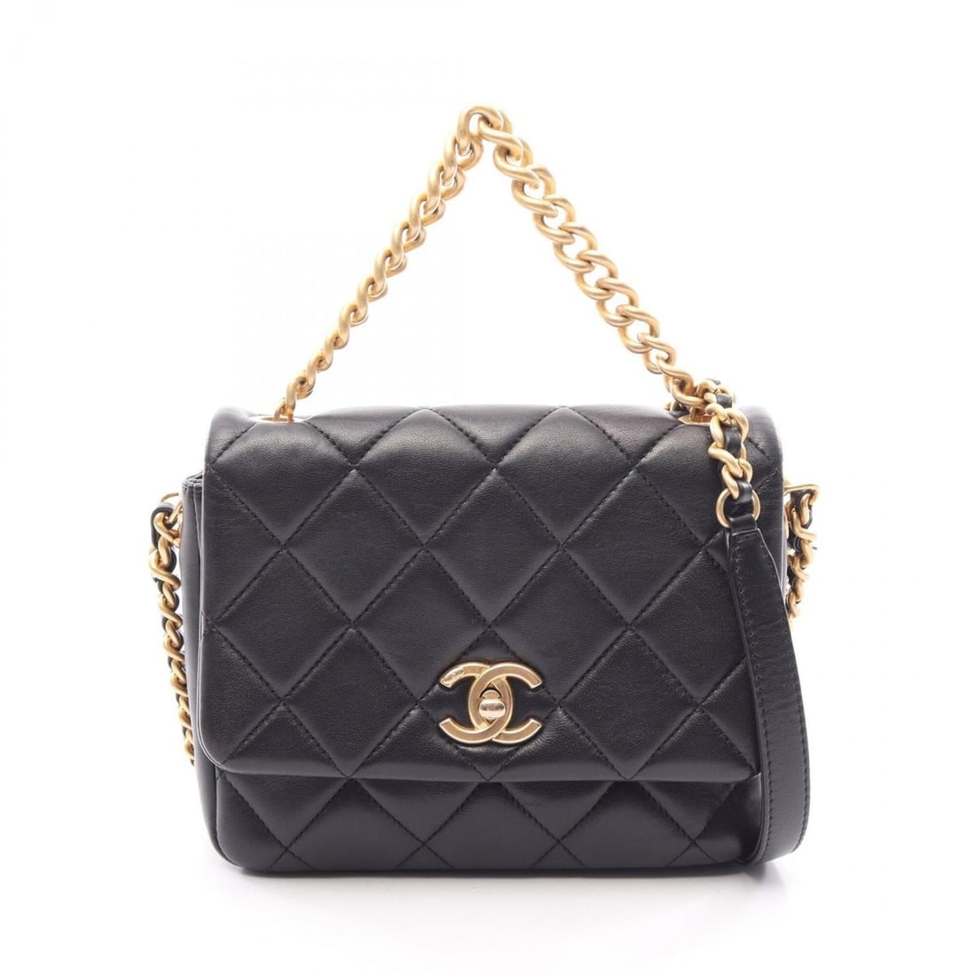 Chanel Matelassé 2-Way Shoulder Bag/Handbag, Lambskin Leather, Women's, Black: --- Catalog ---Category: SizeSize (HxWxD): 15cm x 19cm x 6cm / 5.9'' x 7.48'' x 2.36''Strap Length: 117cm / 46.06''Handle Length: 25cm / 9.84''Category: DesignType: Handbag, Shoulder bagColor: BlackGe