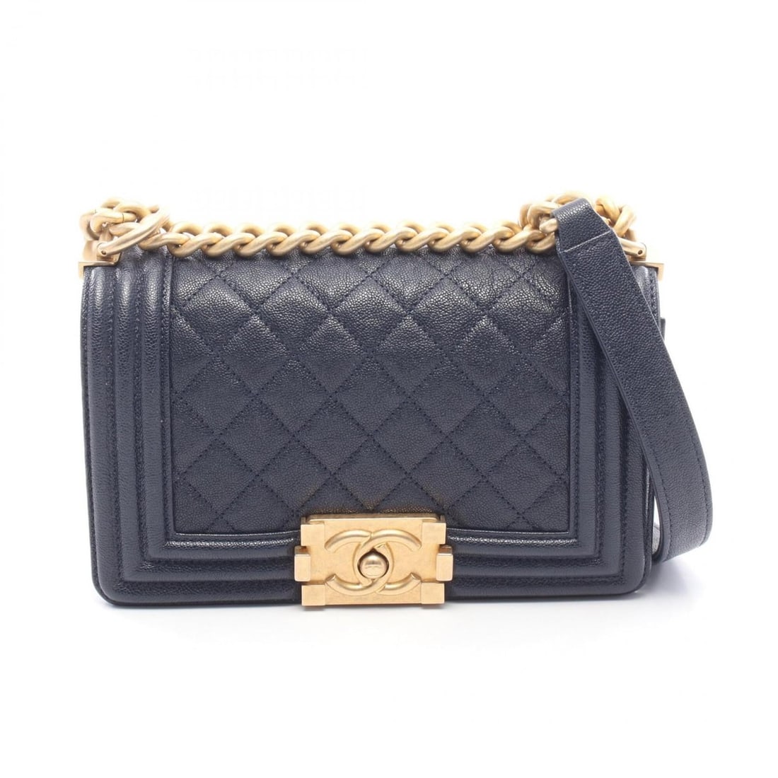 Chanel Boy Small Shoulder Bag/Handbag, Calfskin Leather, Women's, Navy, A67085: --- Catalog ---Category: SizeSize (HxWxD): 12cm x 20cm x 6cm / 4.72'' x 7.87'' x 2.36''Category: DesignType: Handbag, Shoulder bagColor: NavyGender: WomenMaterial: Leather Hardware Color: GoldLeather/