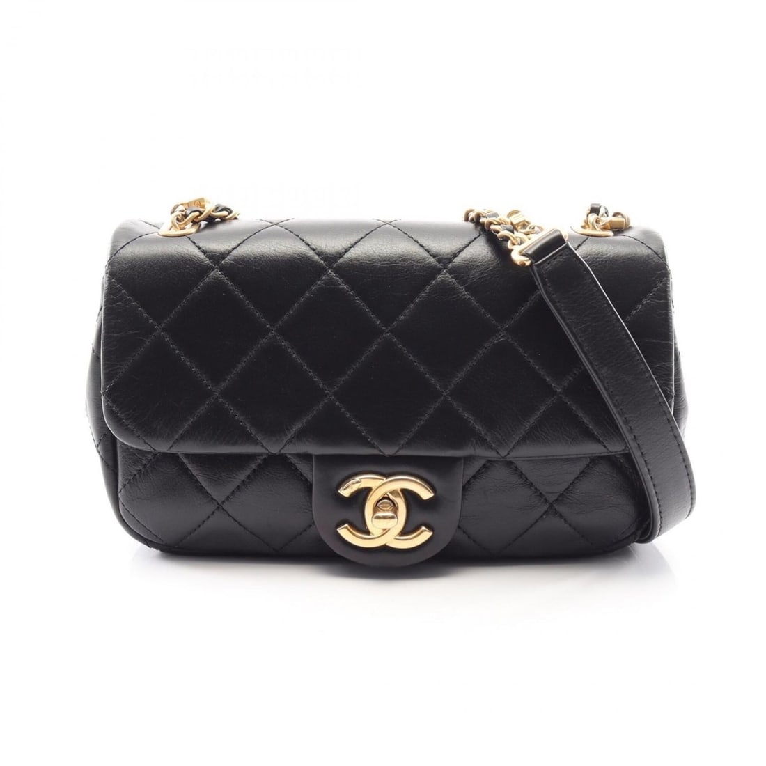 Chanel Matelassé Shoulder Bag/Handbag, Lambskin Leather, Women's, Black: --- Catalog ---Category: SizeSize (HxWxD): 13cm x 19cm x 5cm / 5.11'' x 7.48'' x 1.96''Strap Length: 115cm / 45.27''Category: DesignType: Handbag, Shoulder bagColor: BlackGender: WomenMaterial: Leathe