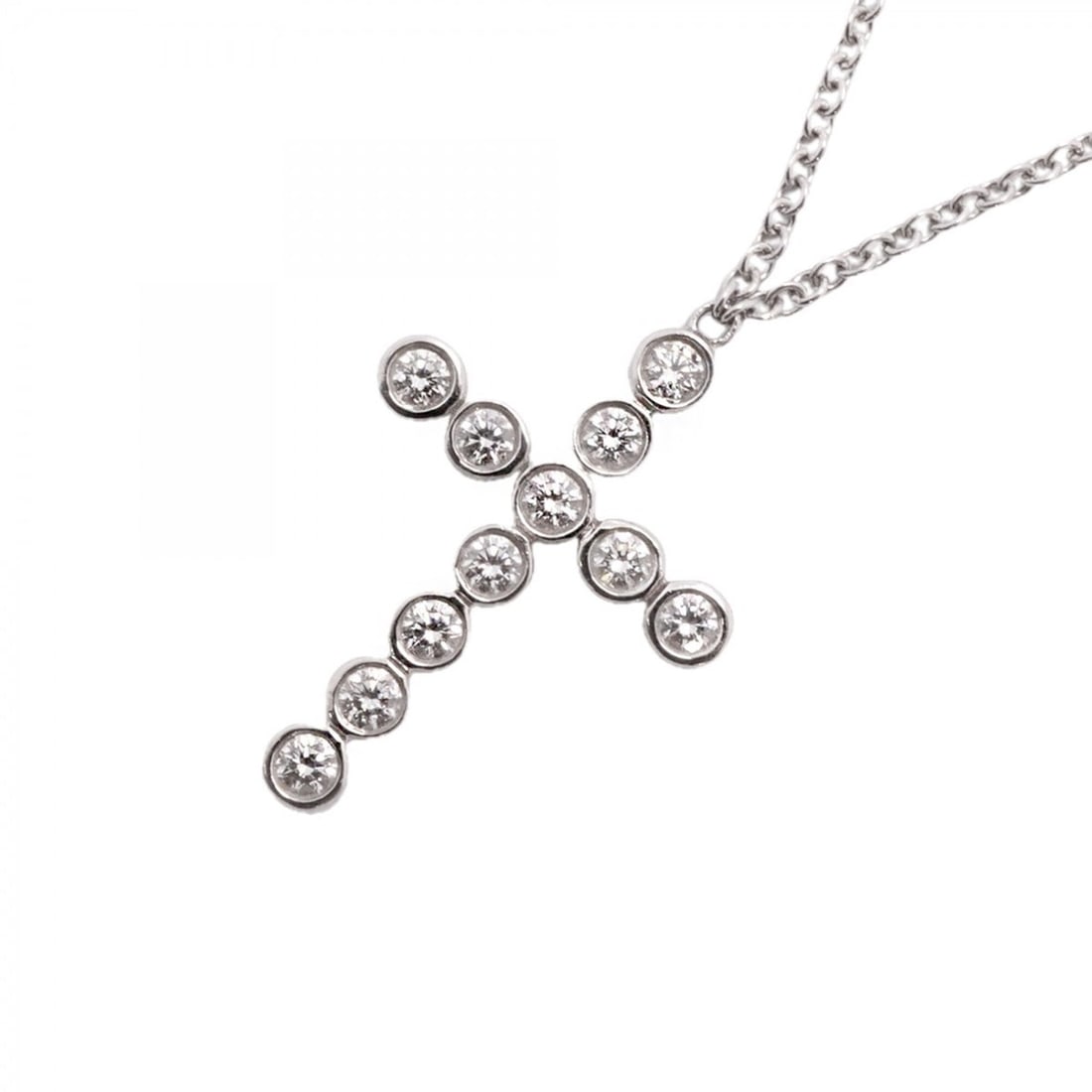 Tiffany & Co. Jazz Cross Necklace, 11PD (Pt950) Platinum Diamond, Ladies' Necklace (1 of 20)