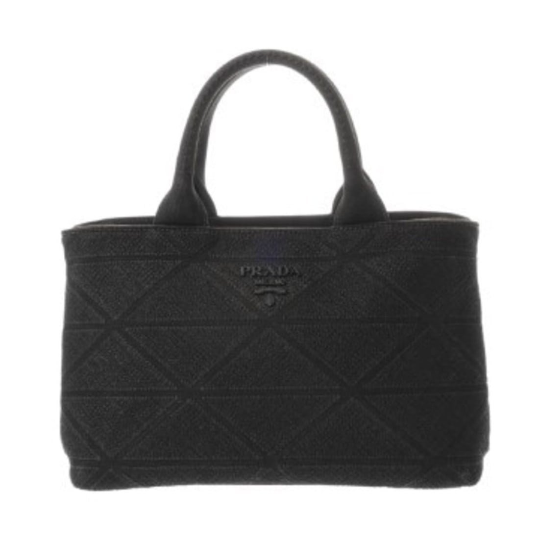 PRADA Canapa Mini Tote, New Model, Black, 1BG439, Women's Canvas Handbag, AB Rank, Used, Ginzo: --- Catalog ---Category: SizeSize (HxWxD): 18.5cm x 27.5cm x 14cm / 7.28'' x 10.82'' x 5.51''Category: DesignType: HandbagColor: BlackGender: WomenMaterial: Canvas Hardware Color: SilverCategory: Gene
