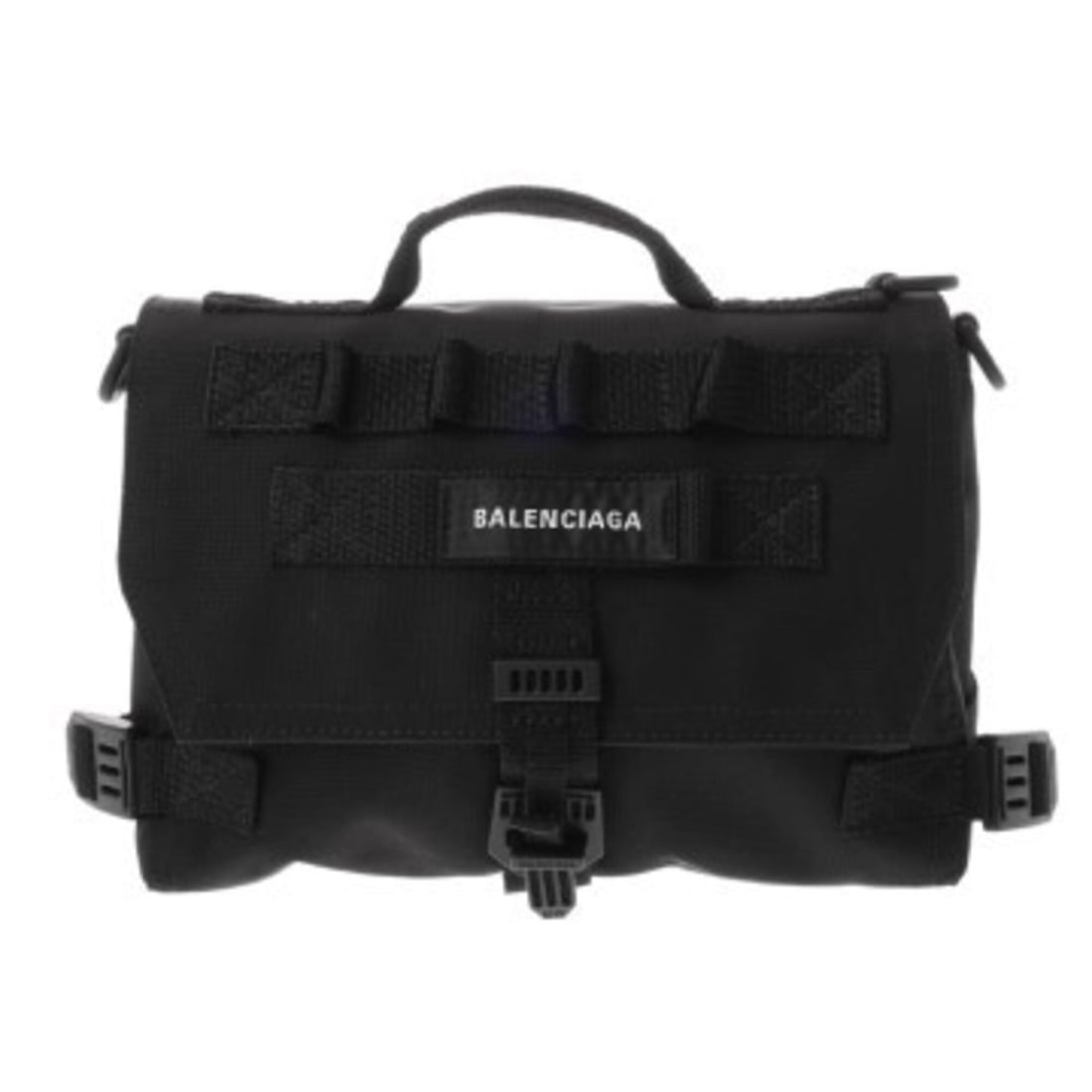 BALENCIAGA Messenger Bag, Black, 656106, Men's/Women's, Recycled Polyamide, Body Grade A, Used,: --- Catalog ---Category: SizeSize (HxWxD): 16cm x 24cm x 8cm / 6.29'' x 9.44'' x 3.14''Category: DesignType: Sling bagColor: BlackGender: Men,WomenMaterial: Polyamide Category: GeneralMPN: 656106Brand