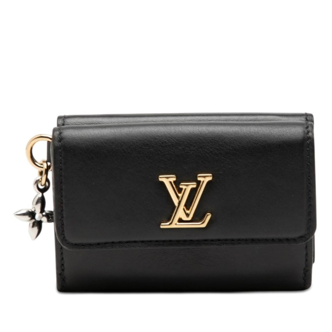 Louis Vuitton LV Bloom Mini Trifold Wallet, M15081, Black Leather, Women's.: --- Catalog ---Category: SizeSize (HxWxD): 7cm x 10cm x 3cm / 2.75'' x 3.93'' x 1.18''Category: DesignType: Wallet (tri-fold)Color: BlackGender: WomenMaterial: Leather Category: GeneralMPN: M15081Bran