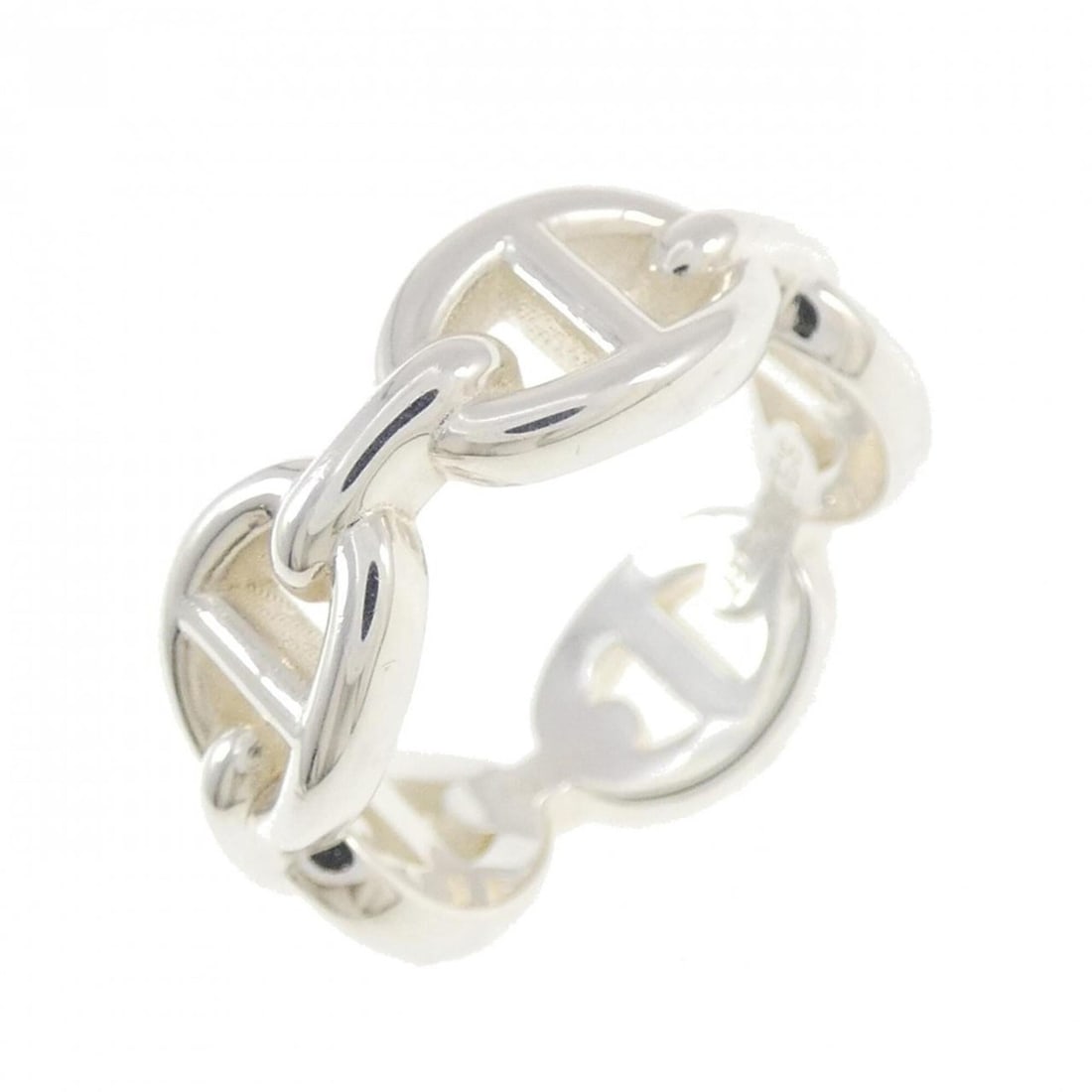 Hermes Hermès Chaine d'Ancre Enchainée Ring: --- Catalog ---Category: SizeUS Size: 5Brand Size: 49Category: DesignType: Band ringGender: WomenMaterial: Silver 925Category: GeneralMPN: H109507BBrand: Hermes--- Item List ---Section: