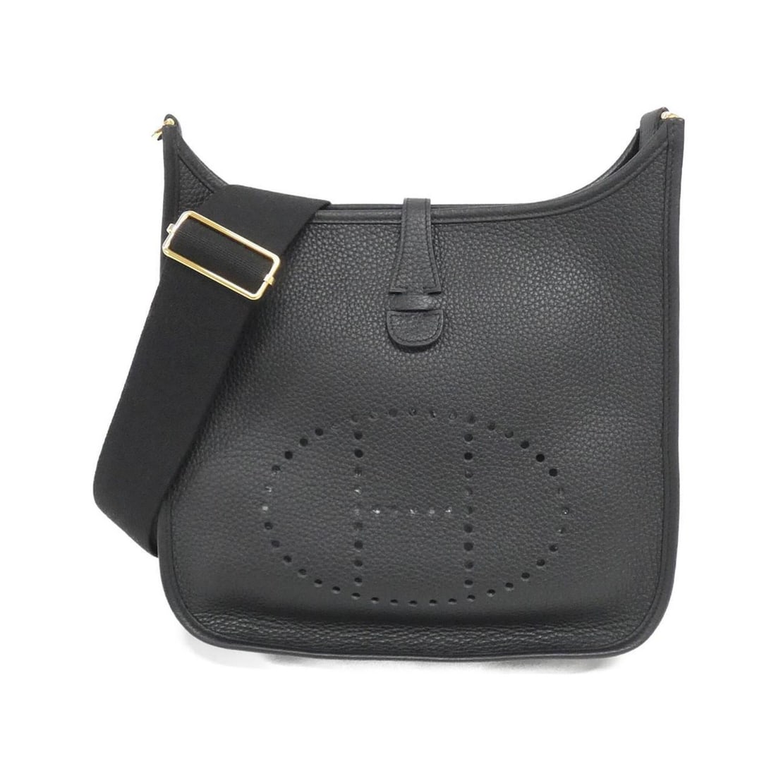 Hermes Evelyne 3 PM 056277CC Shoulder Bag: --- Catalog ---Category: SizeSize (HxWxD): 29cm x 28cm x 8cm / 11.41'' x 11.02'' x 3.14''Category: DesignType: Shoulder bagColor: BlackGender: WomenMaterial: Taurillon clemence leather Hardware
