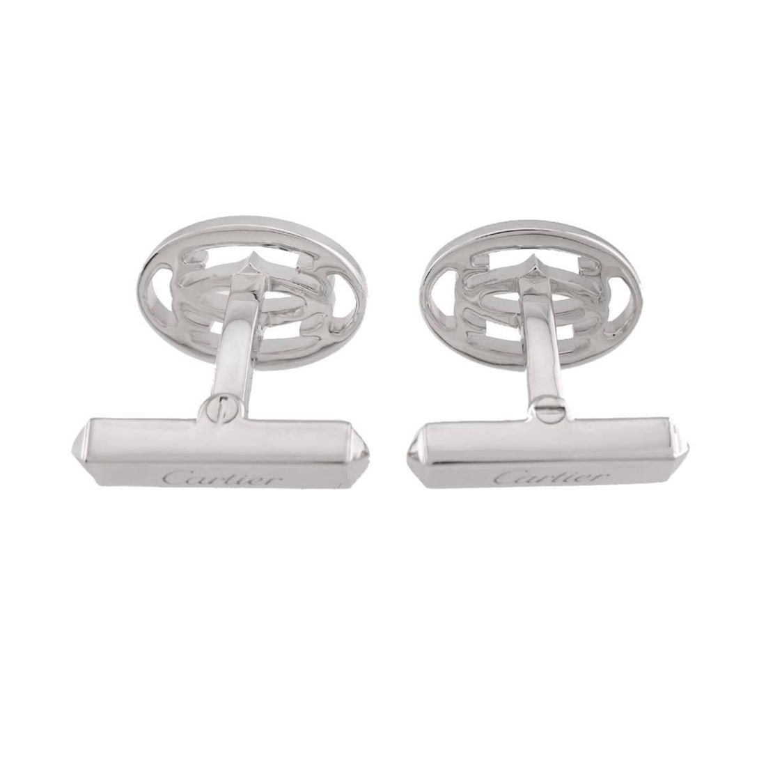 Cartier Double C Cufflinks (Silver) - 3