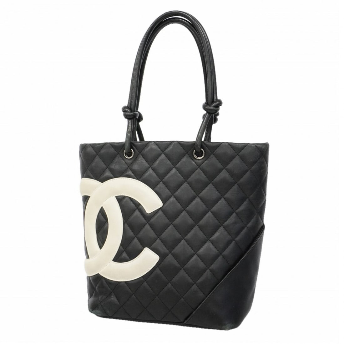 Chanel Cambon Lambskin Tote Bag, Black, Women's: --- Catalog ---Category: SizeSize (HxWxD): 24cm x 19.5cm x 11.5cm / 9.44'' x 7.67'' x 4.52''Category: DesignType: Tote bagColor: BlackGender: WomenMaterial: Leather Hardware Color: SilverLeather/Fur T