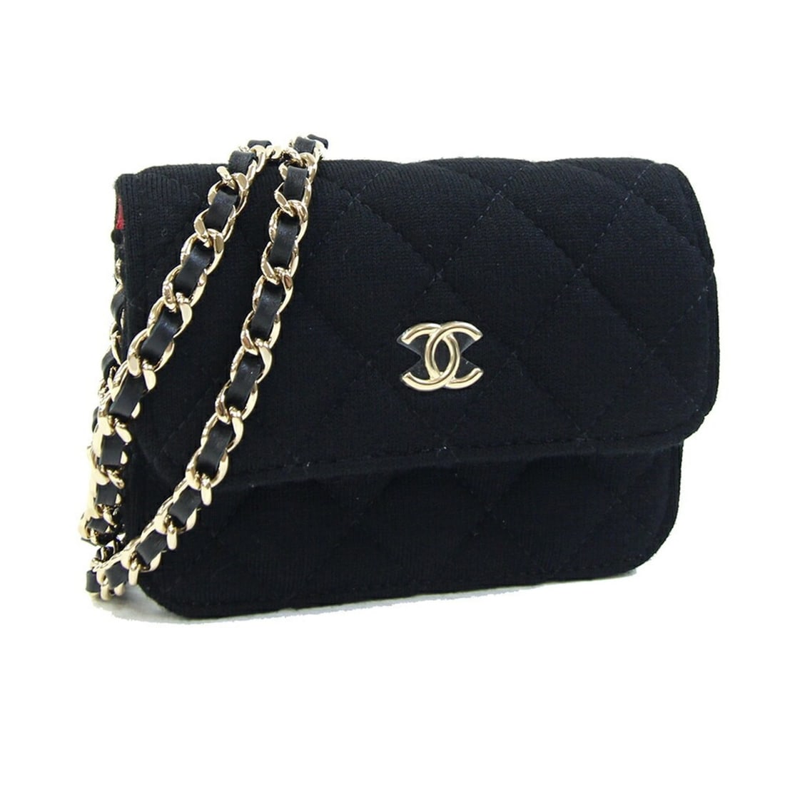 Chanel Shoulder Bag, Black Cotton, Matelassé Mini Crossbody Chain Customer Exclusive, Women's: --- Catalog ---Category: SizeSize (HxWxD): 9cm x 12.5cm x 3.5cm / 3.54'' x 4.92'' x 1.37''Strap Length: 113cm / 44.48''Category: DesignType: Shoulder bagColor: BlackGender: WomenMaterial: Cotton Categ