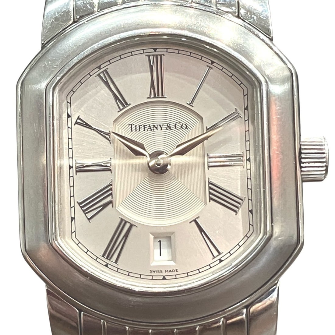 Tiffany & Co. Mark Coupe Date watch, total weight 58.2g, stainless steel, quartz movement, silver (1 of 10)