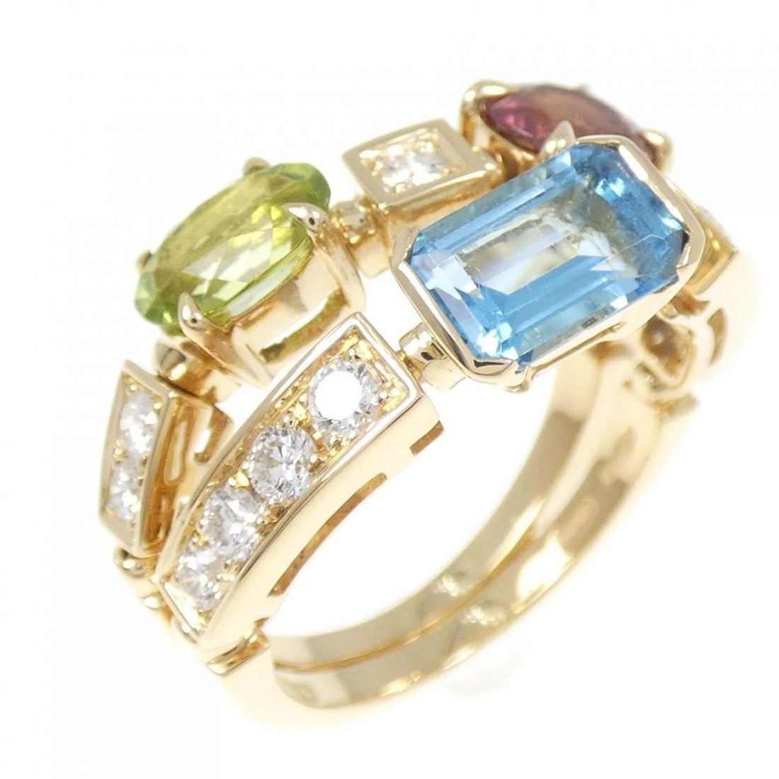 Bvlgari Allegra Ring: --- Catalog ---Category: SizeJP Size: 13US Size: 6.5Category: DesignType: Band ringColor: GoldStone: Color stone, Diamond, Peridot, Topaz, TourmalineGender: WomenMaterial: Yellow gold (18K)Category: G