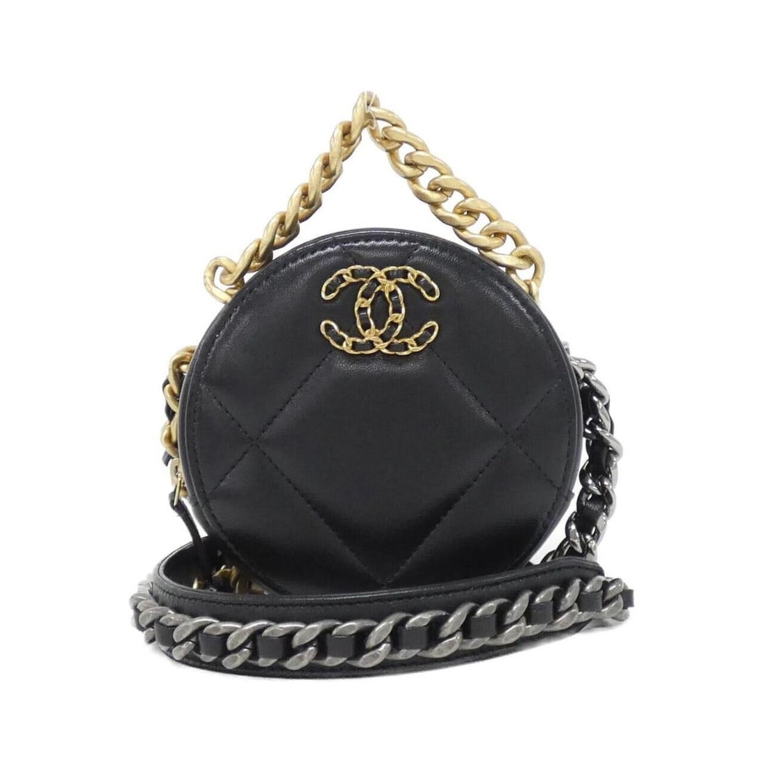 Chanel 19 line AP0945 shoulder bag: --- Catalog ---Category: SizeSize (HxWxD): 12cm x 12cm x 6cm / 4.72'' x 4.72'' x 2.36''Category: DesignType: Shoulder bagColor: BlackGender: WomenMaterial: Leather Leather/Fur Type: Lamb