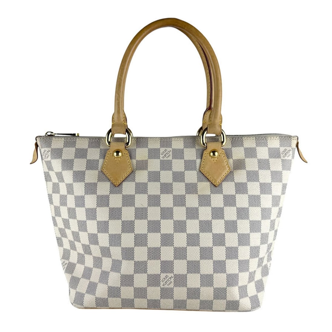 Louis Vuitton LOUIS VUITTON Damier Azur Saleya PM Handbag, Canvas, Ivory, Women's, N51186 z10044 (1 of 12)