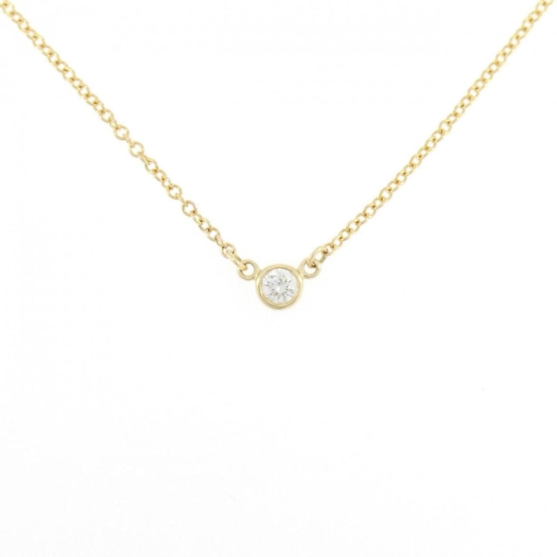 Tiffany & Co. By the Yard Necklace: --- Catalog ---Category: SizePendant Size: 3.3mm x 3.3mm / 0.12'' x 0.12''Neck Circumference: 38 cm / 14.96''Category: DesignColor: Yellow goldStone: DiamondGender: WomenMaterial: Yellow gold