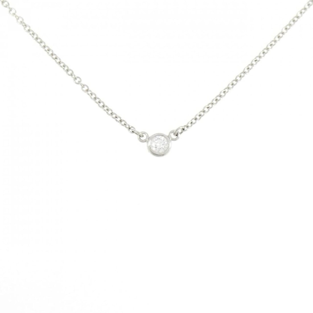 Tiffany & Co. By the Yard Necklace: --- Catalog ---Category: SizePendant Size: 3.3mm x 3.3mm / 0.12'' x 0.12''Neck Circumference: 41 cm / 16.14''Category: DesignColor: PlatinumStone: DiamondGender: WomenMaterial: Platinum 950Necklace