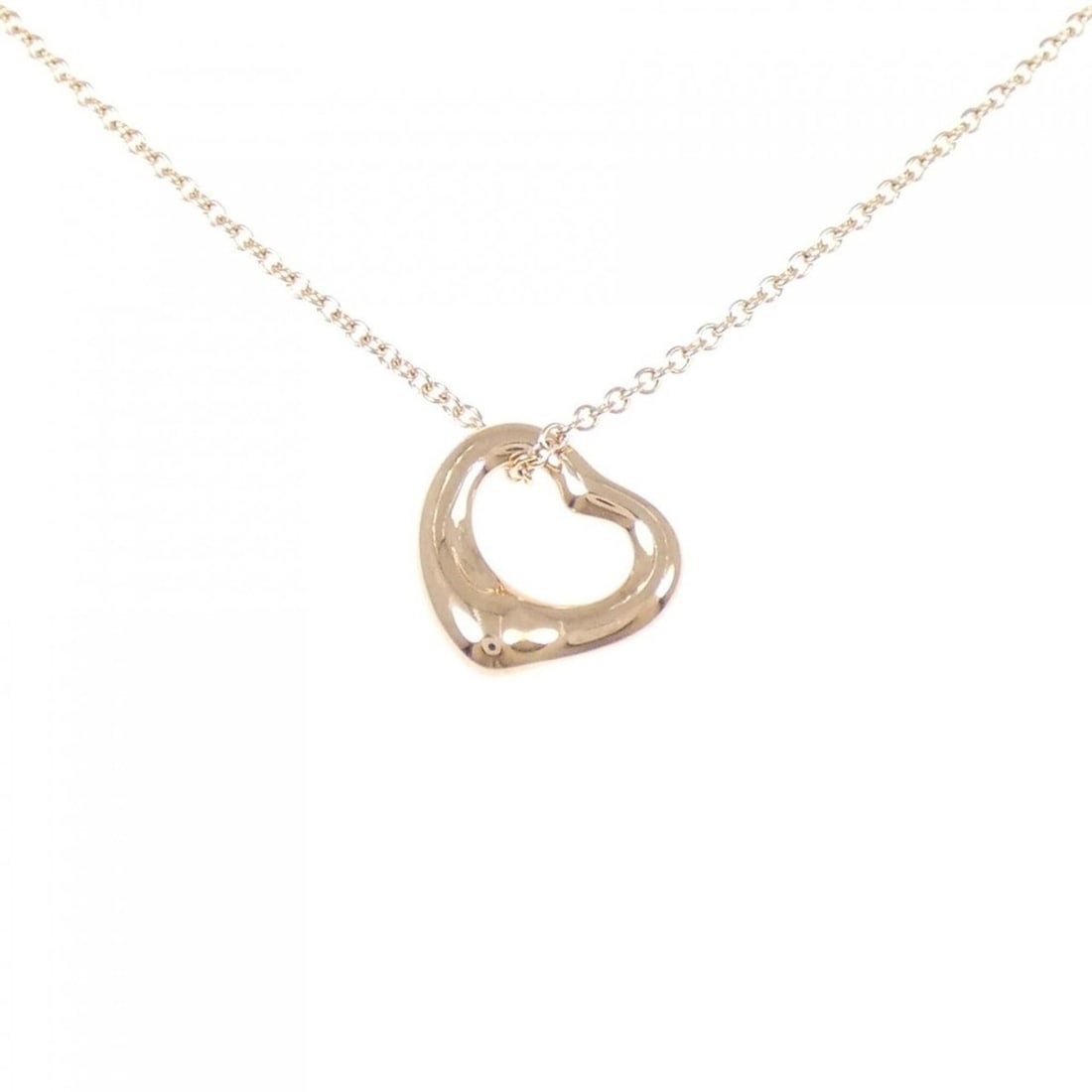Tiffany Open Heart Necklace: --- Catalog ---Category: SizePendant Size: 10.7mm x 10.5mm / 0.42'' x 0.41''Neck Circumference: 41 cm / 16.14''Category: DesignColor: Pink goldGender: WomenMaterial: Pink gold (18K)Pendant Type: