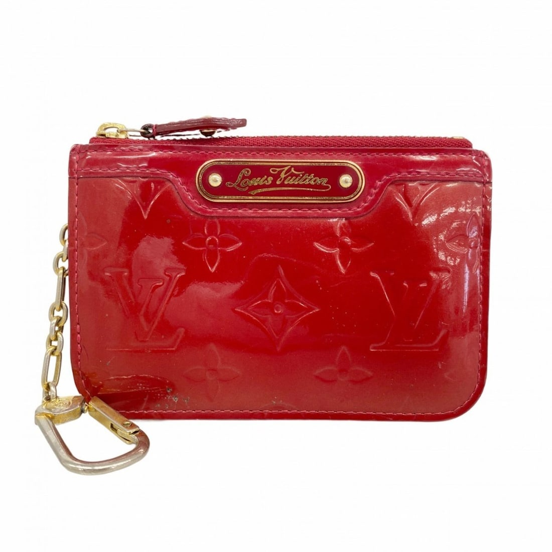 Louis Vuitton Vernis Pochette Clé NM Wallet/Coin Case M91737 Rouge Grenadine (Women's): --- Catalog ---Category: SizeSize (HxWxD): 8.5cm x 13cm x 5.00mm / 3.34'' x 5.11'' x 0.19''Category: DesignType: Coin purse/coin caseColor: Rouge grenadineGender: WomenCategory: GeneralMPN: M91737Bran