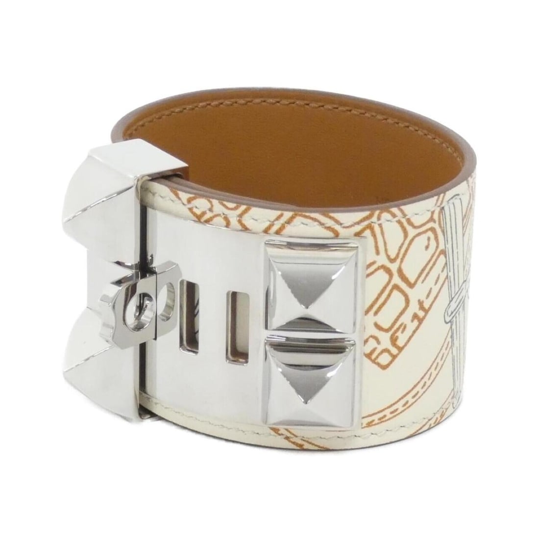 Hermes IN & OUT Collier de Chien Light 500160FK Bracelet: --- Catalog ---Category: SizeLength: 15cm - 17cm / 5.9'' - 6.69''Category: DesignType: Charm braceletColor: Silver, WhiteGender: WomenMaterial: Swift leatherCategory: GeneralMPN: 500160FKBrand: