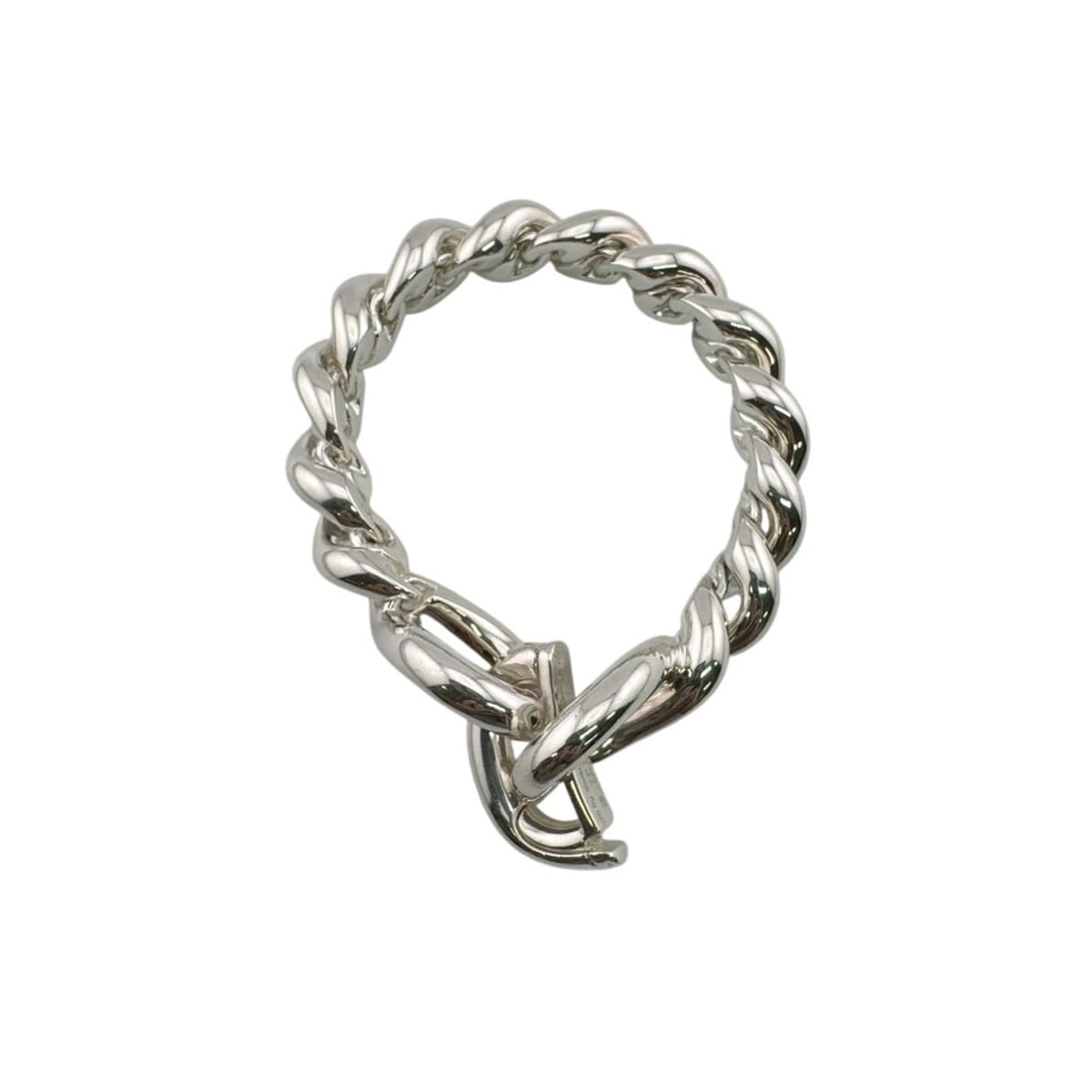HERMES Torsade Bangle Bracelet, Silver - 7