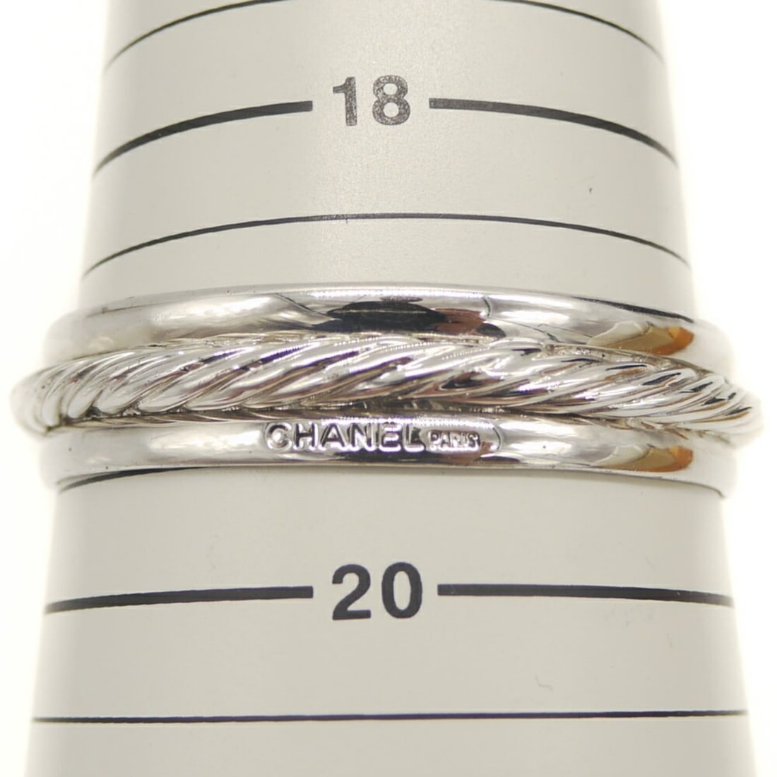 CHANEL Silver Bangle Bracelet - 5