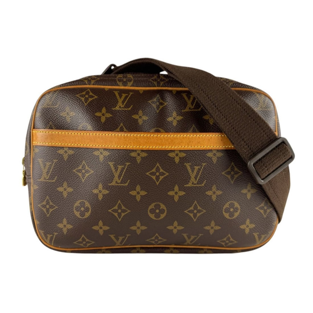 Louis Vuitton Reporter PM Crossbody Shoulder Bag, Monogram Canvas, Brown & Gold, Men's Women's,: --- Catalog ---Category: SizeSize (HxWxD): 20cm x 26cm x 13cm / 7.87'' x 10.23'' x 5.11''Category: DesignType: Shoulder bagColor: Brown, MonogramGender: Men,WomenMaterial: Monogram Category: GeneralMP