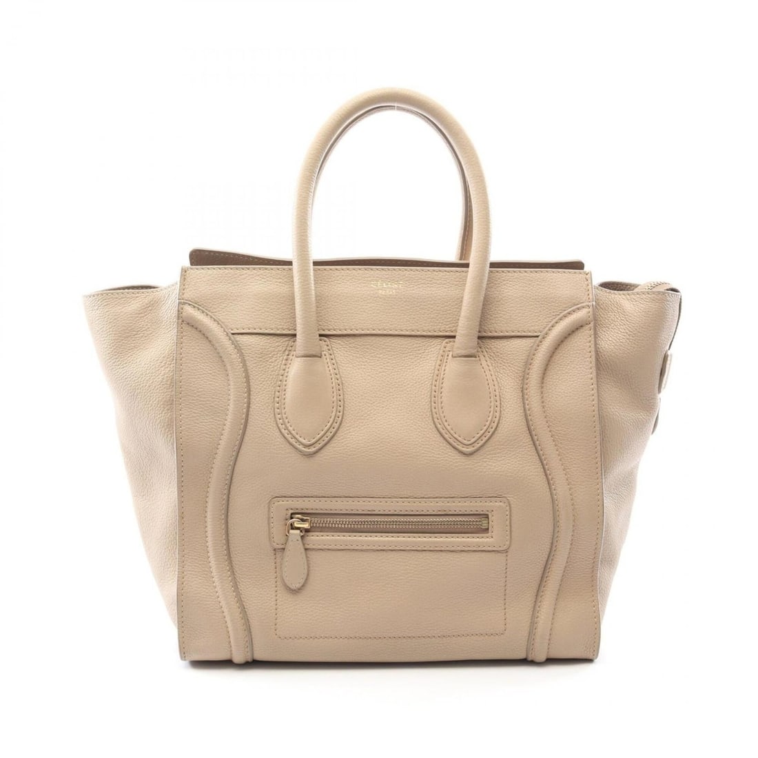 Celine Luggage Mini Shopper Handbag, Leather, Women's, Beige, 165213 (1 of 10)