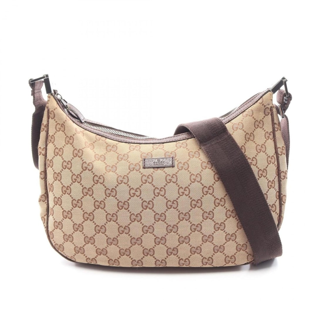 Gucci GG Canvas Shoulder Bag/Handbag, and Leather, Women's, Beige/Brown, Item No. 122790: --- Catalog ---Category: SizeSize (HxWxD): 20cm x 31cm x 5cm / 7.87'' x 12.2'' x 1.96''Category: DesignType: Handbag, Shoulder bagColor: Beige, BrownGender: WomenMaterial: Canvas , Leather Category: G