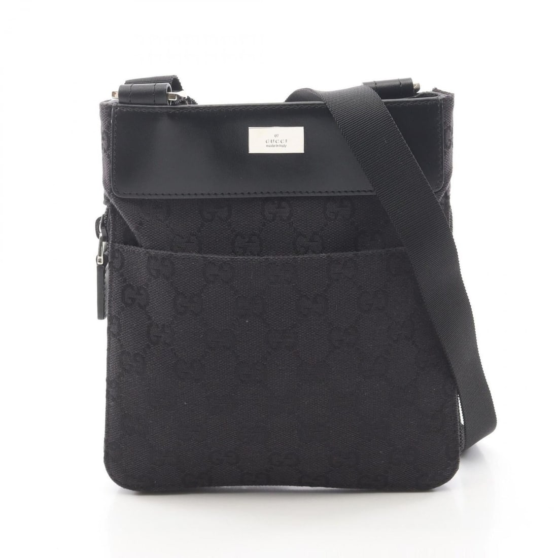 Gucci GG Canvas Shoulder Bag/Handbag, and Leather, Men's, Black, 019?0349: --- Catalog ---Category: SizeSize (HxWxD): 20cm x 18cm x 2cm / 7.87'' x 7.08'' x 0.78''Category: DesignType: Handbag, Shoulder bagColor: BlackGender: MenMaterial: Canvas , Leather Category: GeneralMPN