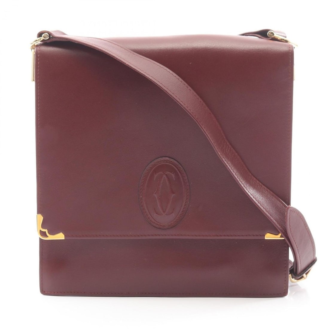 Cartier Must Line Shoulder Bag/Handbag, Leather, Women's, Bordeaux (Burgundy): --- Catalog ---Category: SizeSize (HxWxD): 21cm x 20cm x 3.5cm / 8.26'' x 7.87'' x 1.37''Category: DesignType: Handbag, Shoulder bagColor: BordeauxGender: WomenMaterial: Leather Category: GeneralBrand