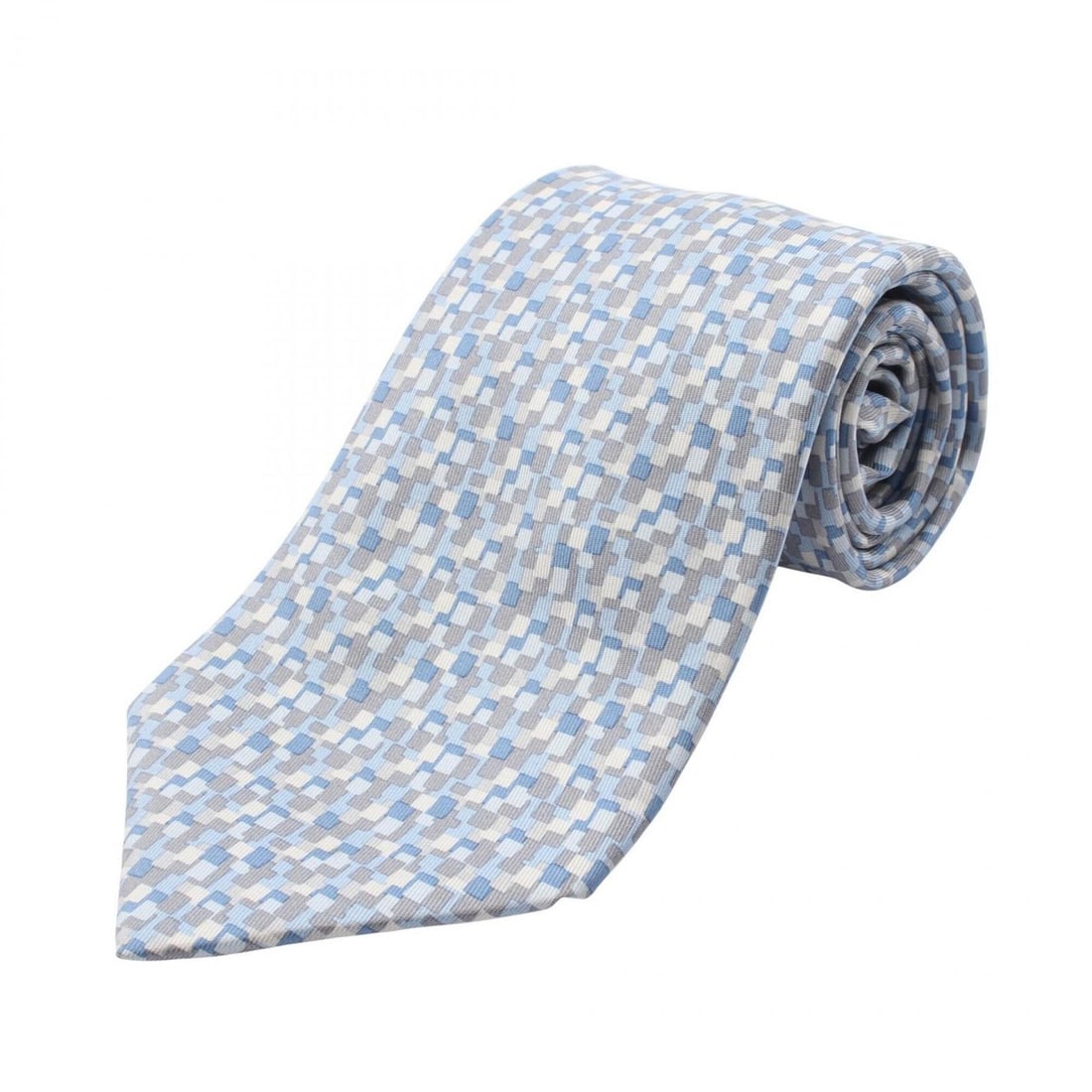 Hermes HERMES all-over pattern tie, silk, women's, blue tones, multicolor (1 of 11)