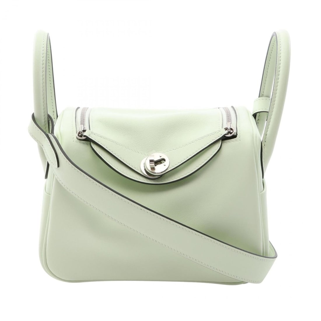 Hermes Lindy Mini Shoulder Bag/Handbag, Leather, Calfskin (Veau Swift), Women's, Green: --- Catalog ---Category: SizeSize (HxWxD): 13cm x 17.5cm x 9cm / 5.11'' x 6.88'' x 3.54''Category: DesignType: Handbag, Shoulder bagColor: GreenGender: WomenMaterial: Swift leather Category: GeneralBr