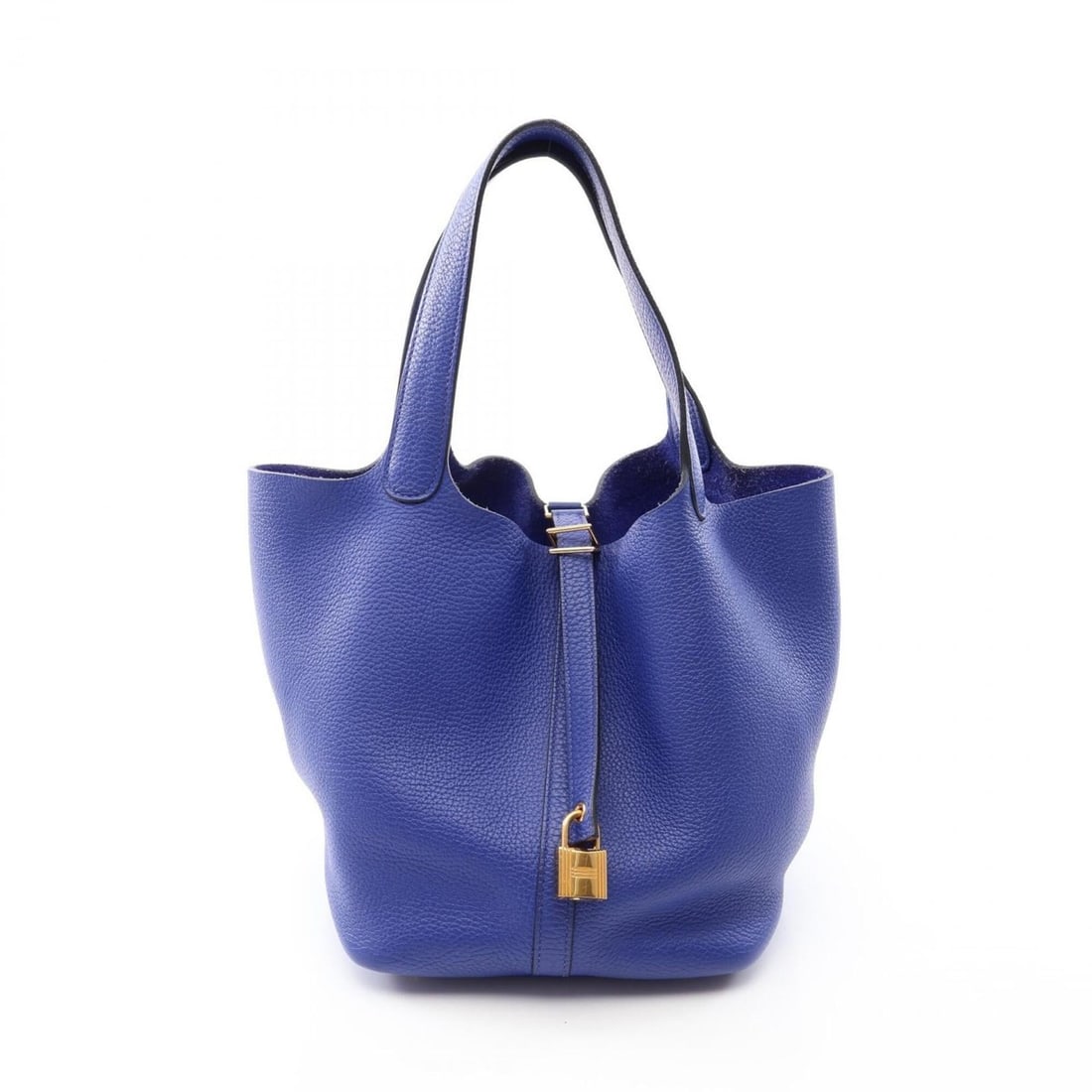 Hermes Picotin Lock MM Handbag, Leather, Taurillon Clemence Women's, Blue (1 of 10)