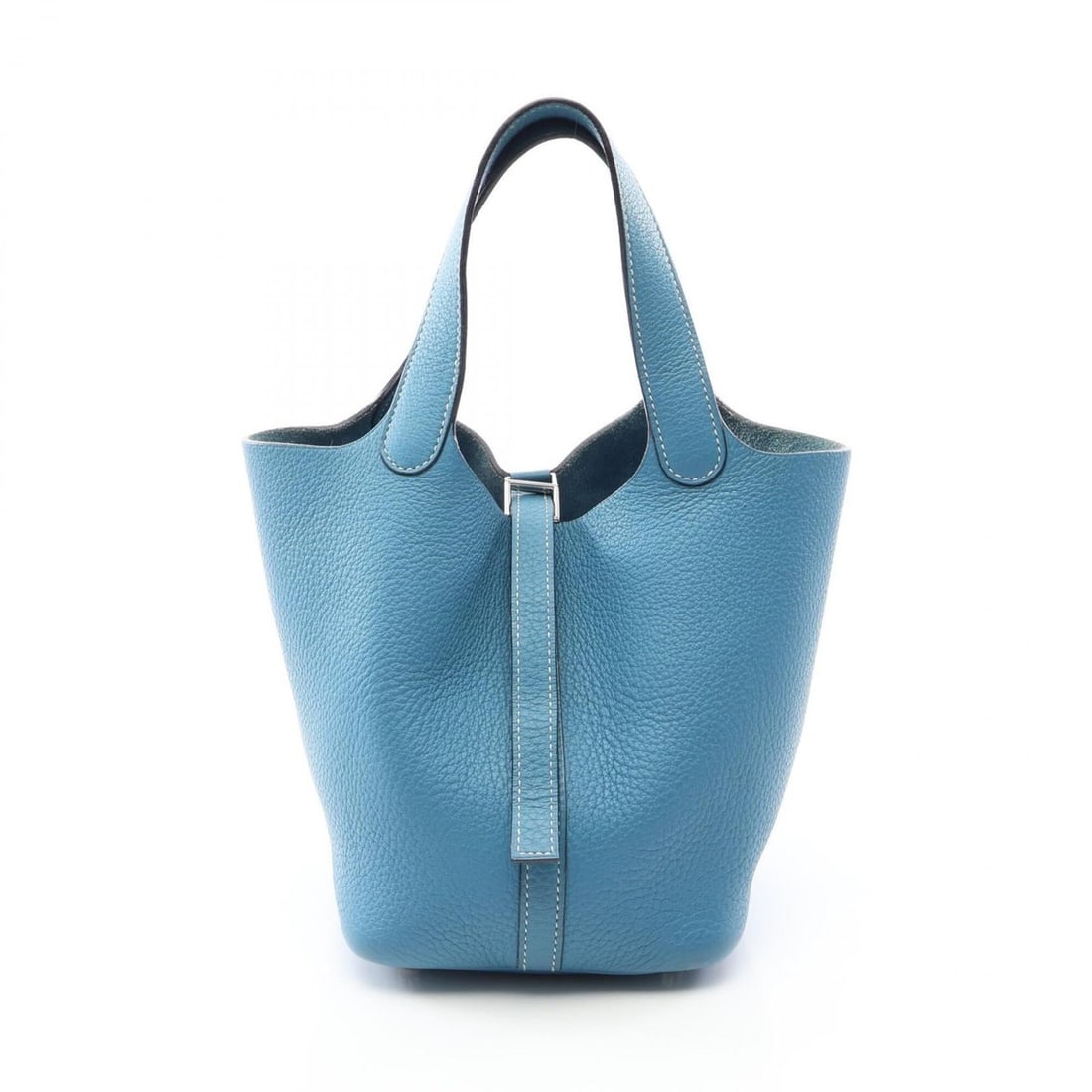 Hermes Picotin PM Handbag, Leather, Taurillon Clemence Women's, Blue: --- Catalog ---Category: SizeSize (HxWxD): 18cm x 18cm x 13cm / 7.08'' x 7.08'' x 5.11''Category: DesignType: HandbagColor: BlueGender: WomenMaterial: Taurillon clemence leather Category: GeneralBrand