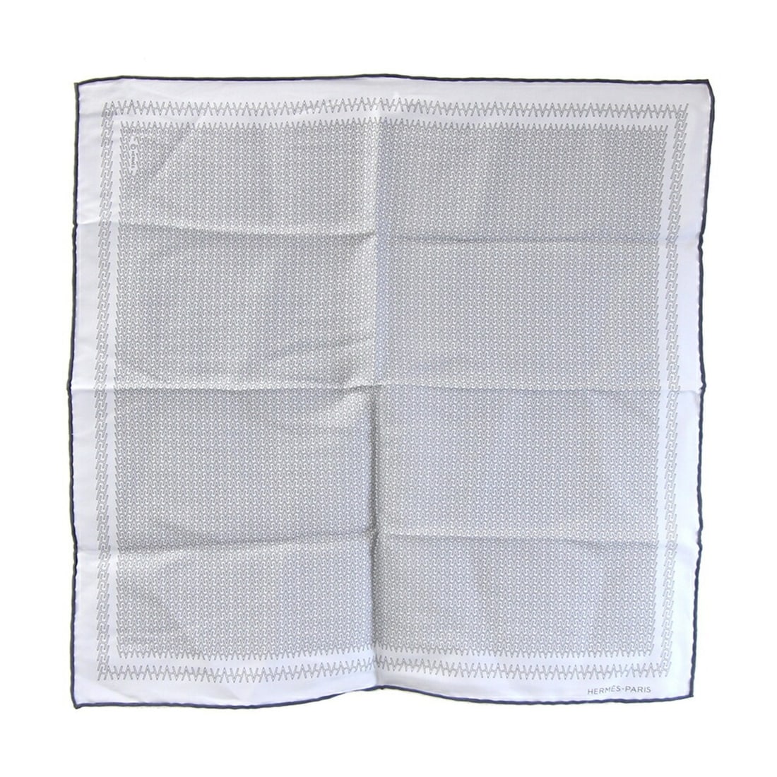 Hermes Scarf/Muffler, Carre 42, Gray, 100% Silk, Petit Carre, Pocket Square, Women's HERMES: --- Catalog ---Category: SizeSize (LxW): 41.5cm x 41.5cm / 16.33'' x 16.33''Category: DesignType: ScarfColor: GrayGender: WomenMaterial: Silk 100%Category: GeneralBrand: HermesCountry of Origin: Franc