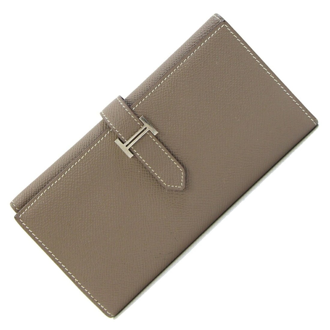 Hermes Bearn Dupli Tri-fold Long Wallet, Etoupe Veau Epsom Leather, Wallet H, Women's/Men's HERMES: --- Catalog ---Category: SizeSize (HxWxD): 10cm x 17.6cm / 3.93'' x 6.92''Category: DesignType: Long wallet (tri-fold)Color: Etoupe grayGender: Men,WomenMaterial: Epsom leather Category: GeneralBrand: