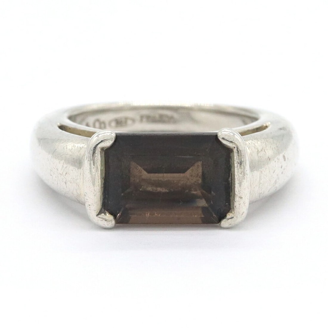Tiffany & Co. Sterling Silver 925 Ring with Smoky Quartz Stone - Women's (1 of 11)