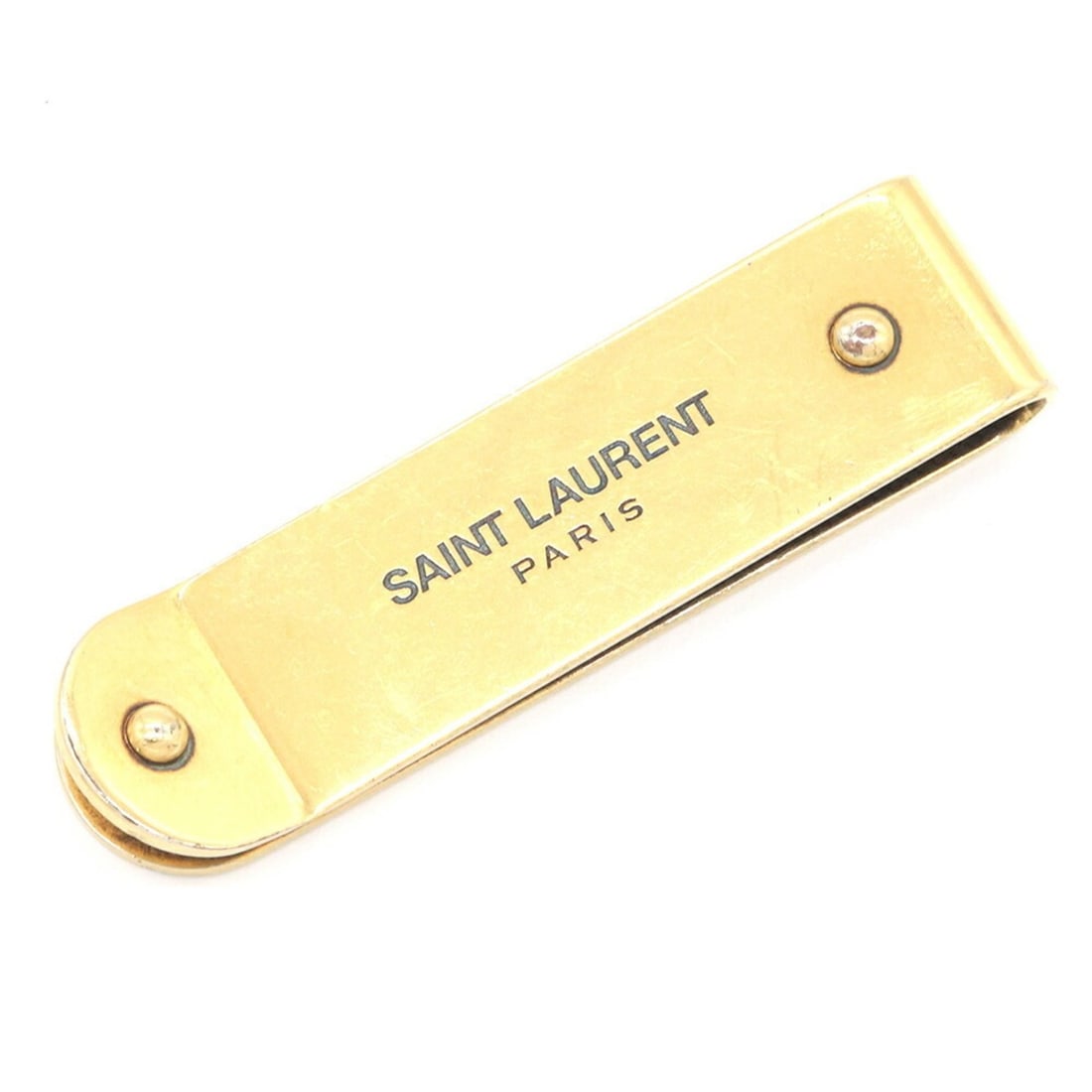 Saint Laurent Money Clip 485362 Gold Metal Bill Wallet Holder Men's SAINT LAURENT (1 of 9)