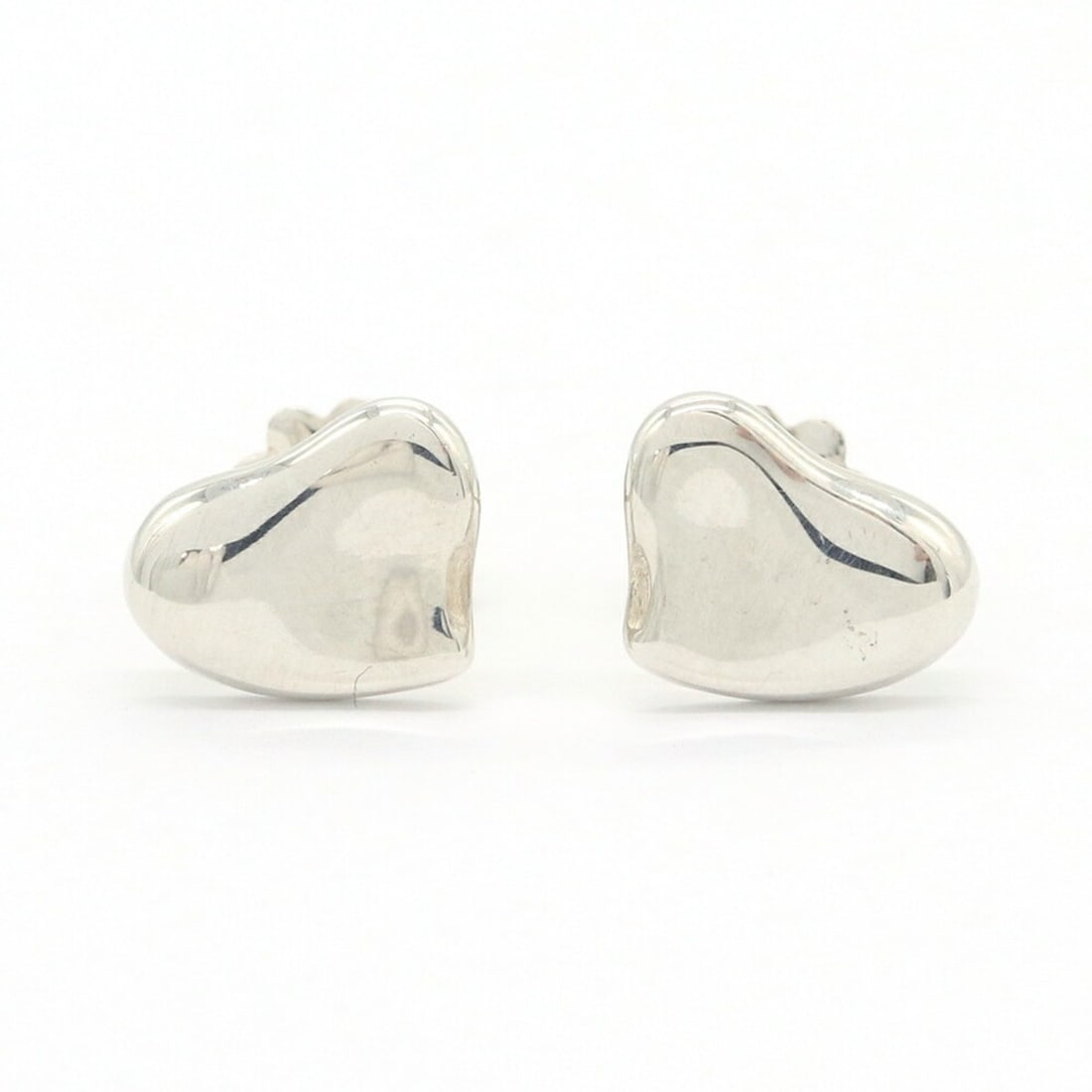 Tiffany & Co. Elsa Peretti Full Heart Earrings, Sterling Silver 925, Women's Earrings. (1 of 10)