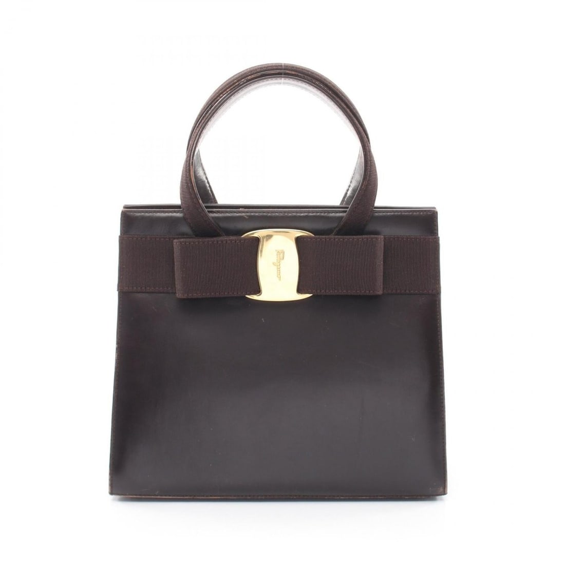 Salvatore Ferragamo Vara Ribbon Handbag, Leather, Women's, Brown, 21 4178: --- Catalog ---Category: SizeSize (HxWxD): 20.5cm x 24.5cm x 10cm / 8.07'' x 9.64'' x 3.93''Category: DesignType: HandbagColor: BrownGender: WomenMaterial: Leather Category: GeneralMPN: 21 4178Brand: 