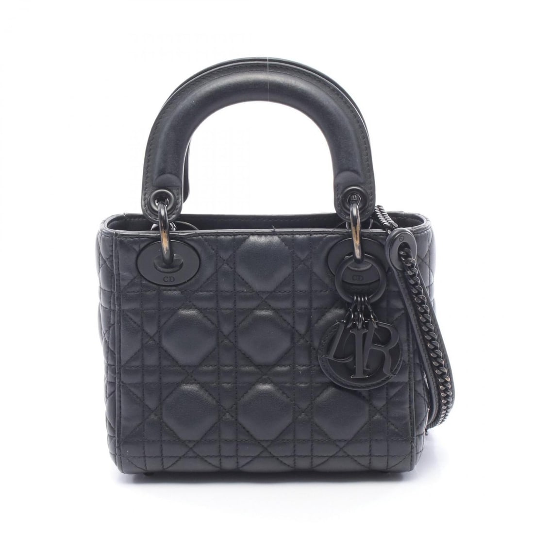 Christian Dior LADY DIOR Mini 2-Way Handbag, Leather, Women's, Black: --- Catalog ---Category: SizeSize (HxWxD): 14cm x 17cm x 7cm / 5.51'' x 6.69'' x 2.75''Category: DesignType: HandbagColor: BlackGender: WomenMaterial: Leather Category: GeneralBrand: Christian Dior---