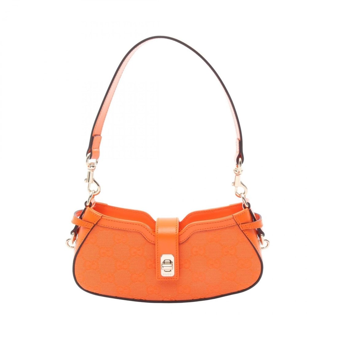 Gucci Moonside Mini GG Canvas Shoulder Bag Handbag Leather Women's Orange 786035: --- Catalog ---Category: SizeSize (HxWxD): 10.5cm x 23cm x 4.5cm / 4.13'' x 9.05'' x 1.77''Category: DesignType: Handbag, Shoulder bagColor: OrangeGender: WomenMaterial: Canvas , Leather Category: Gen