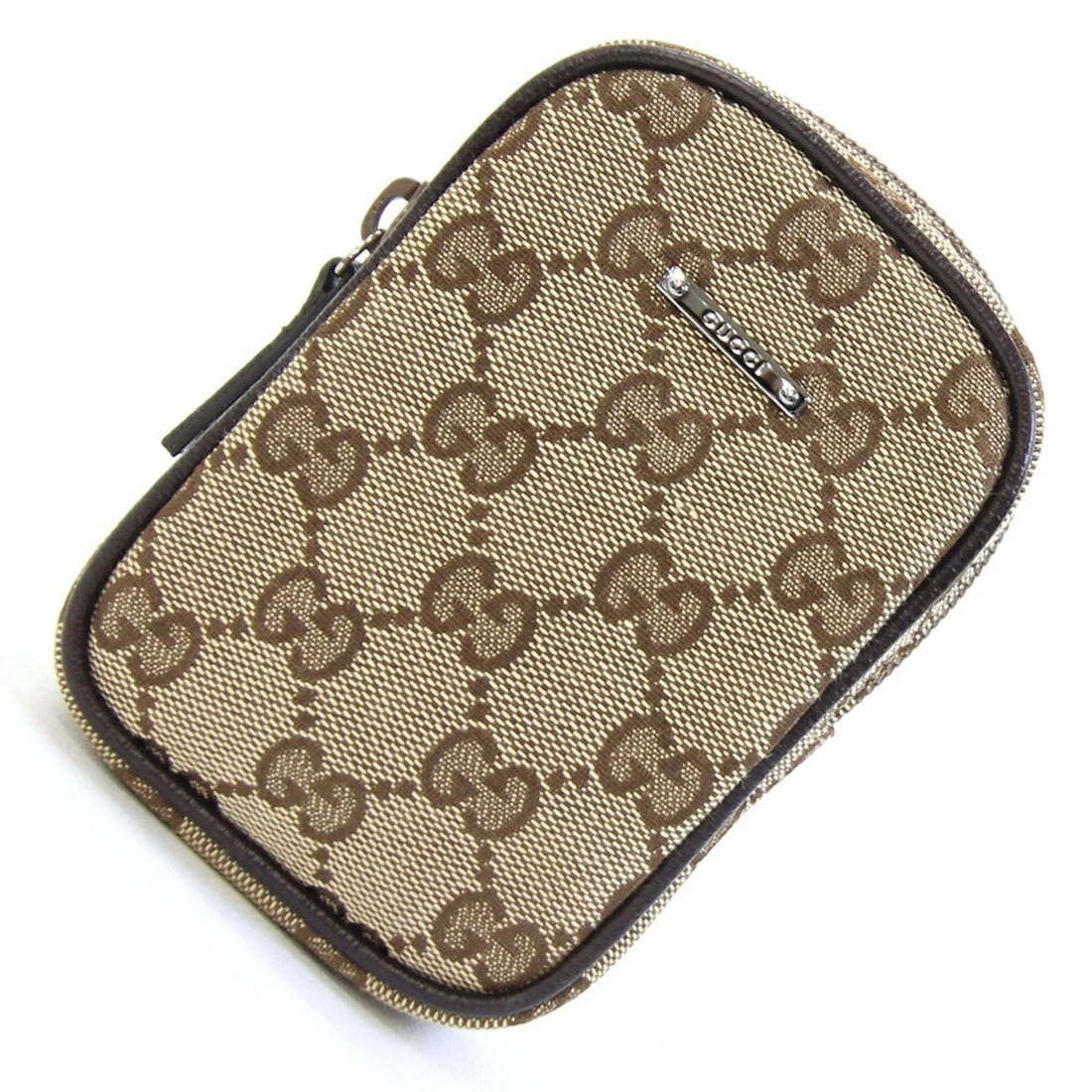 Gucci Handbag Pouch GG 115249 Beige Dark Brown Canvas Leather Mini Cigarette Case Women's GUCCI: --- Catalog ---Category: SizeSize (HxWxD): 12cm x 8cm x 3cm / 4.72'' x 3.14'' x 1.18''Category: DesignType: PouchColor: Beige, Dark brownGender: WomenMaterial: Canvas , Leather Category: GeneralBrand: