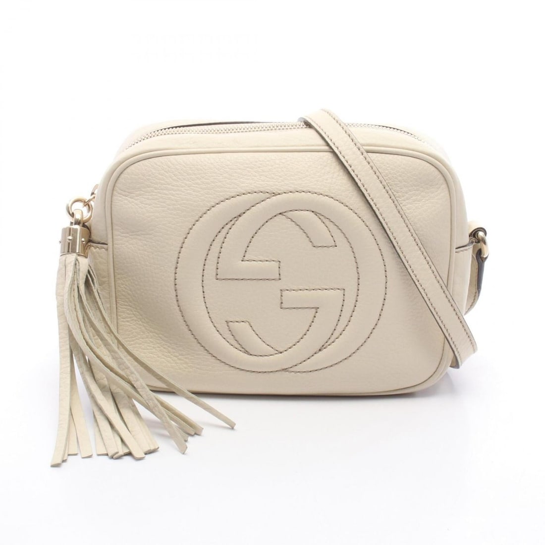 Gucci Soho Disco Bag, Interlocking G design, Shoulder Bag/Handbag, Leather, Women's, Ivory, 308364: --- Catalog ---Category: SizeSize (HxWxD): 15cm x 20cm x 7cm / 5.9'' x 7.87'' x 2.75''Category: DesignType: Handbag, Shoulder bagColor: IvoryGender: WomenMaterial: Leather Category: GeneralMPN: 308364