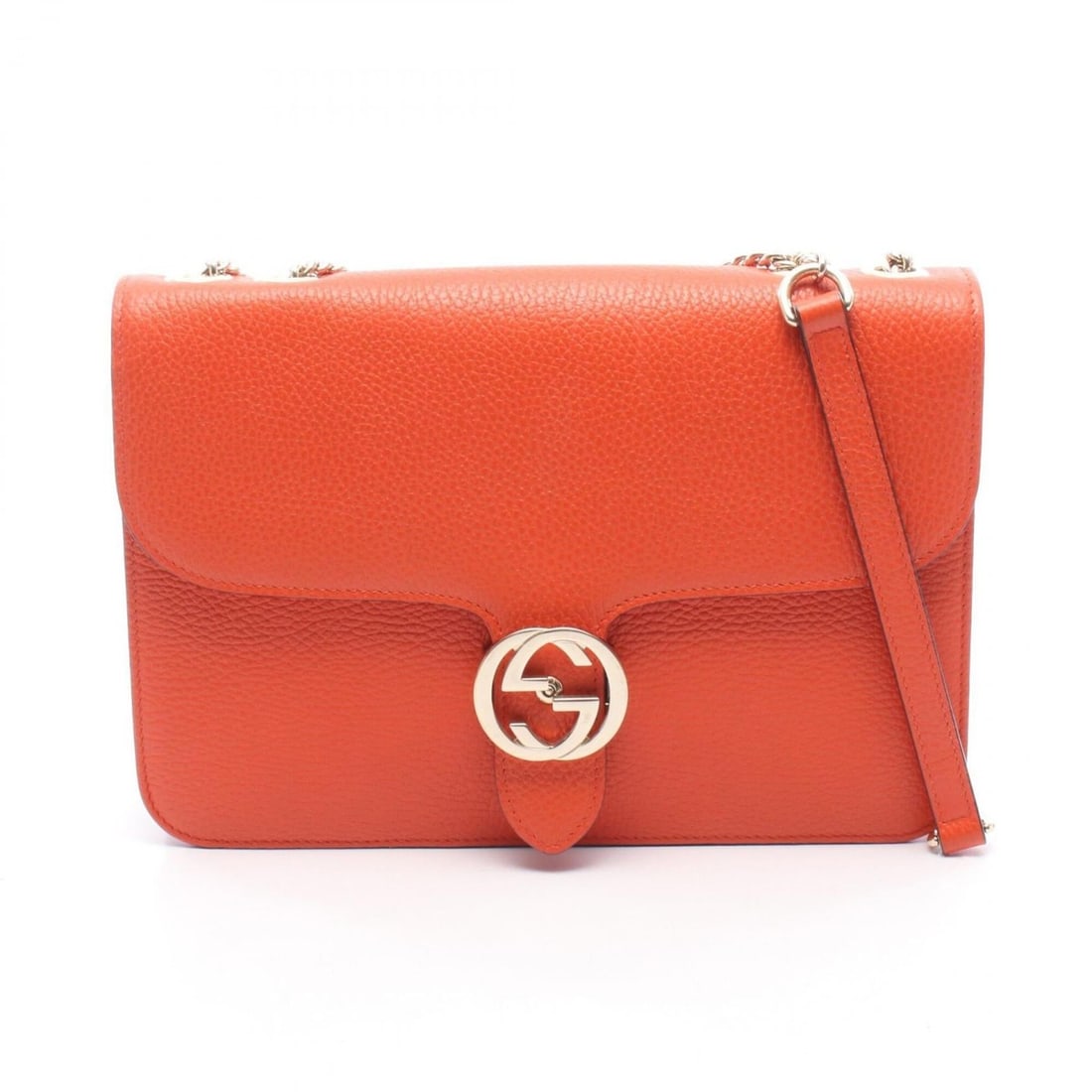 Gucci Interlocking G Shoulder Bag Handbag Leather Women's Orange 510303: --- Catalog ---Category: SizeSize (HxWxD): 19cm x 28cm x 8cm / 7.48'' x 11.02'' x 3.14''Category: DesignType: Handbag, Shoulder bagColor: OrangeGender: WomenMaterial: Leather Category: GeneralMPN: 510