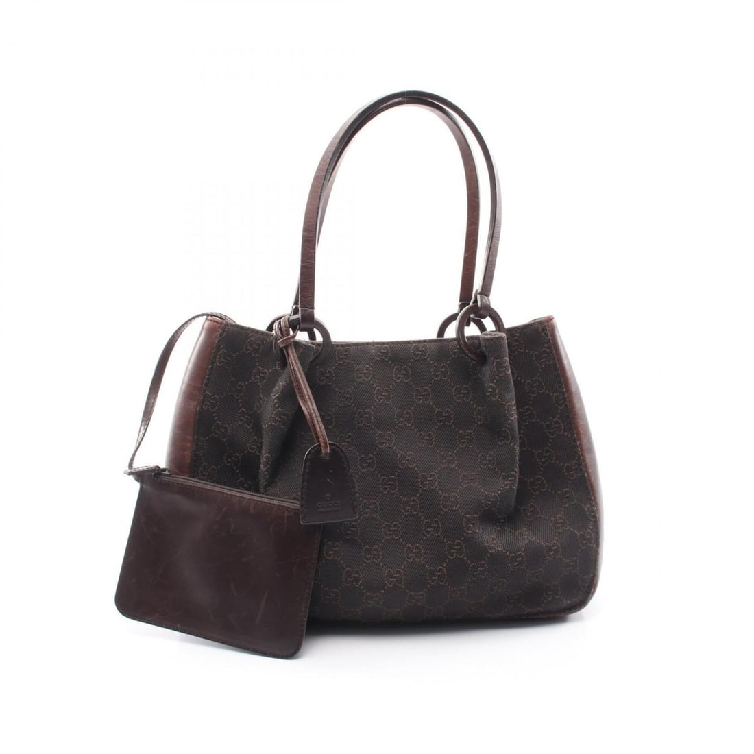 Gucci GG pattern handbag with pouch, tote bag, canvas and leather, women's, brown, 101919: --- Catalog ---Category: SizeSize (HxWxD): 22cm x 29cm x 9cm / 8.66'' x 11.41'' x 3.54''Category: DesignType: Handbag, Pouch, Tote bagColor: BrownGender: WomenMaterial: Canvas , Leather Category: Gene