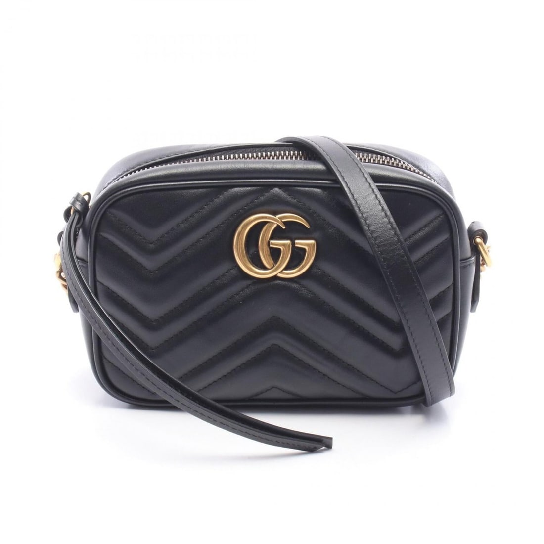Gucci GG Marmont Quilted Mini Bag, Shoulder Handbag, Leather, Women's, Black, 448065: --- Catalog ---Category: SizeSize (HxWxD): 12cm x 17cm x 5.5cm / 4.72'' x 6.69'' x 2.16''Category: DesignType: Handbag, Shoulder bagColor: BlackGender: WomenMaterial: Leather Category: GeneralMPN: 448