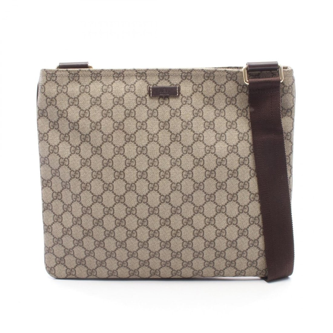 Gucci GG Supreme Shoulder Bag/Handbag, Coated Canvas and Leather, Men's/Women's, Beige/Brown, 201446: --- Catalog ---Category: SizeSize (HxWxD): 30cm x 34cm x 1cm / 11.81'' x 13.38'' x 0.39''Category: DesignType: Handbag, Shoulder bagColor: Beige, BrownGender: Men,WomenMaterial: PVC , Leather Category