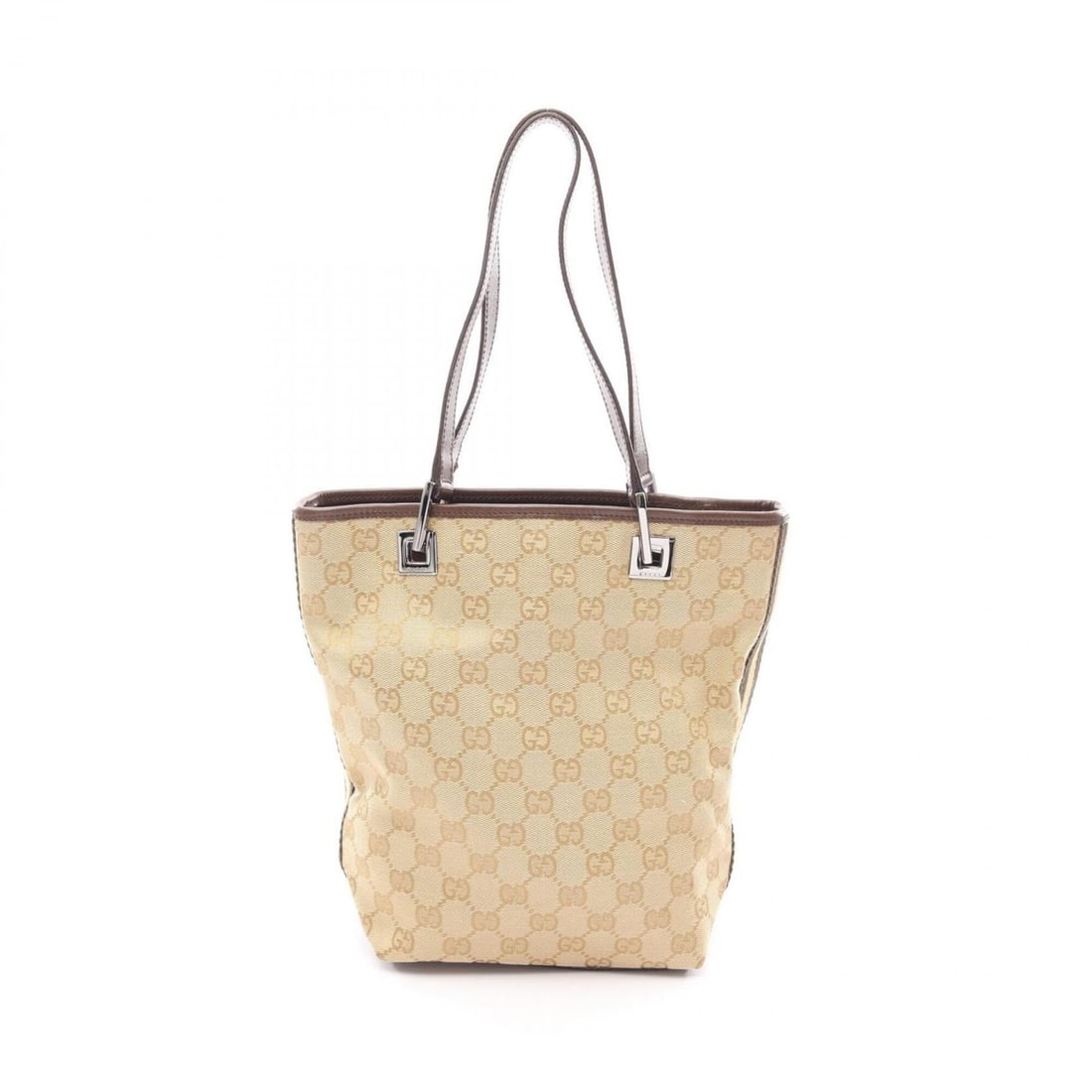 Gucci GG Canvas Tote Bag Handbag, and Leather, Women's, Beige/Brown, 31244: --- Catalog ---Category: SizeSize (HxWxD): 24cm x 17cm x 10cm / 9.44'' x 6.69'' x 3.93''Category: DesignType: Handbag, Tote bagColor: Beige, BrownGender: WomenMaterial: Canvas , Leather Category: Gene