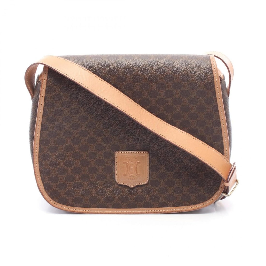 Celine Macadam Shoulder Bag/Handbag, Coated Canvas and Leather, Women's, Brown: --- Catalog ---Category: SizeSize (HxWxD): 20.5cm x 24.5cm x 7.5cm / 8.07'' x 9.64'' x 2.95''Category: DesignType: Handbag, Shoulder bagColor: BrownGender: WomenMaterial: Coated canvas , PVC , Leather